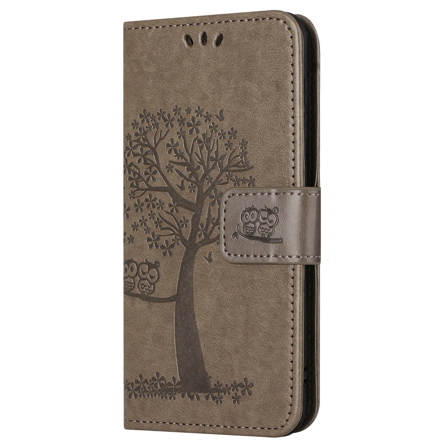 For Motorola Moto G54 5G Cover Owl Tree Imprinted PU Leather Wallet Phone Case