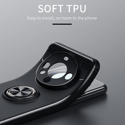 For Huawei Mate 60 Case Ring Kickstand Anti-drop TPU Phone Cover