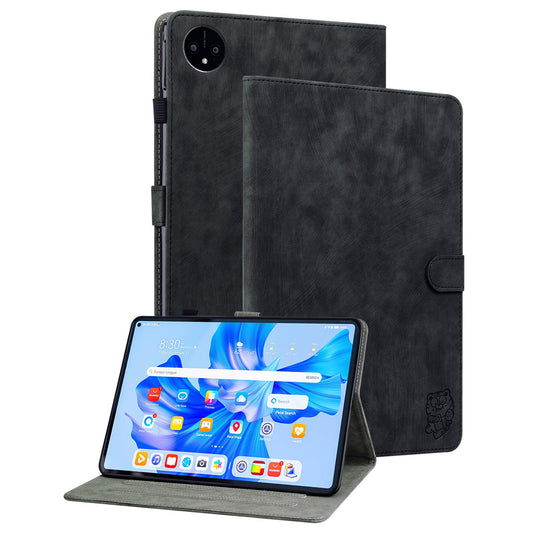 For Huawei MatePad Pro 11 (2022) PU Leather Stand Case Imprinted Cute Tiger Pattern Anti-drop Flip Tablet Cover with Card Holder