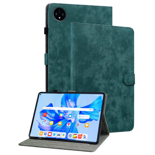 For Huawei MatePad Pro 11 (2022) PU Leather Stand Case Imprinted Cute Tiger Pattern Anti-drop Flip Tablet Cover with Card Holder