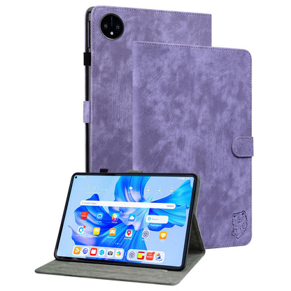 For Huawei MatePad Pro 11 (2022) PU Leather Stand Case Imprinted Cute Tiger Pattern Anti-drop Flip Tablet Cover with Card Holder