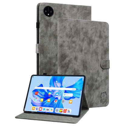 For Huawei MatePad Pro 11 (2022) PU Leather Stand Case Imprinted Cute Tiger Pattern Anti-drop Flip Tablet Cover with Card Holder