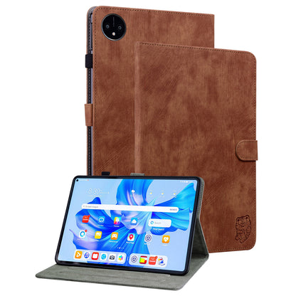 For Huawei MatePad Pro 11 (2022) PU Leather Stand Case Imprinted Cute Tiger Pattern Anti-drop Flip Tablet Cover with Card Holder