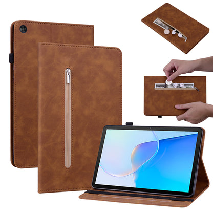 For Huawei MatePad SE 10.4 inch Anti-scratch Zipper Pocket PU Leather Case, Elastic Band Closure Stand Card Holder Tablet Cover
