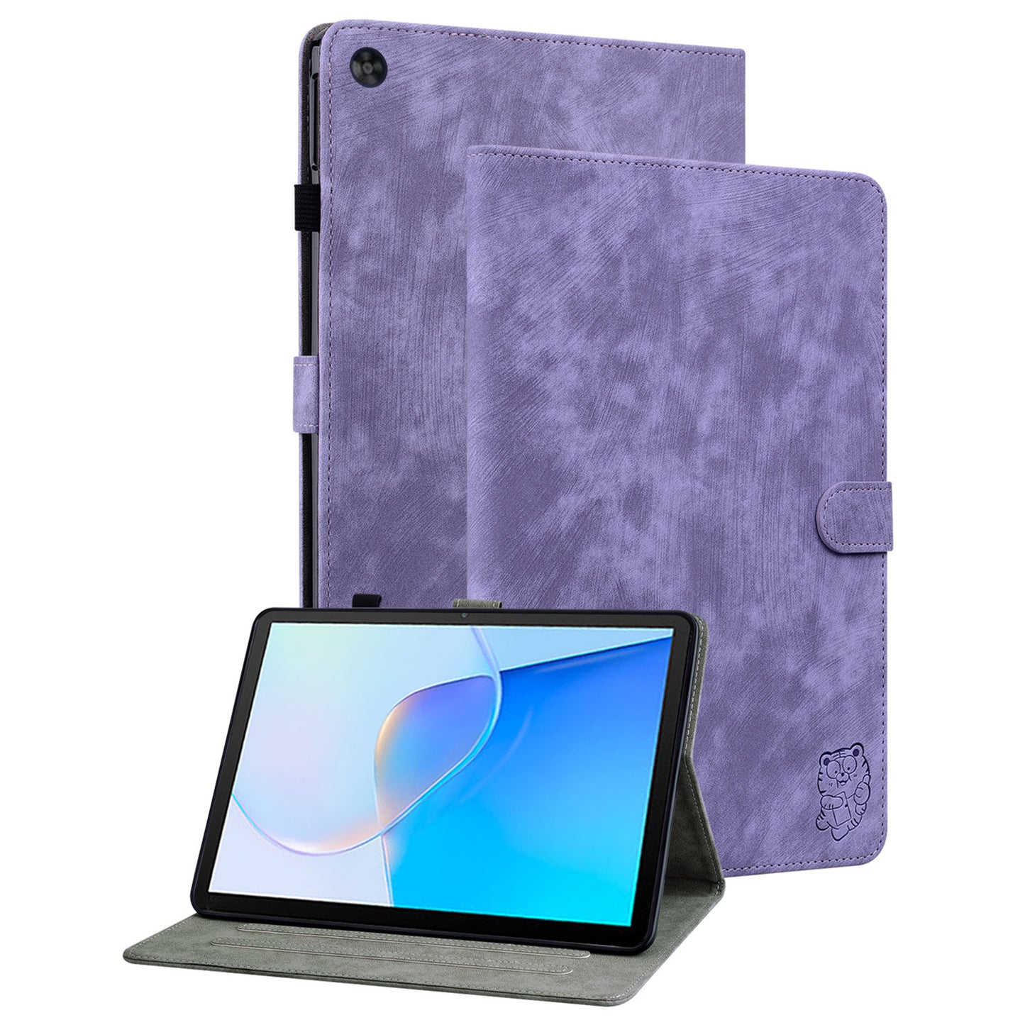 For Huawei MatePad SE 10.4 inch Imprinted Cute Tiger Pattern PU Leather Stand Case Card Holder Design Flip Tablet Cover