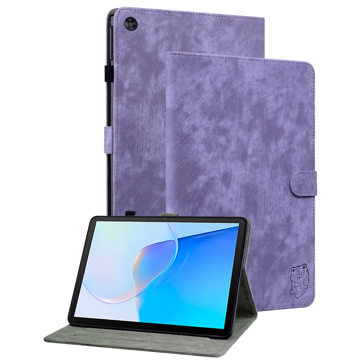 For Huawei MatePad SE 10.4 inch Imprinted Cute Tiger Pattern PU Leather Stand Case Card Holder Design Flip Tablet Cover