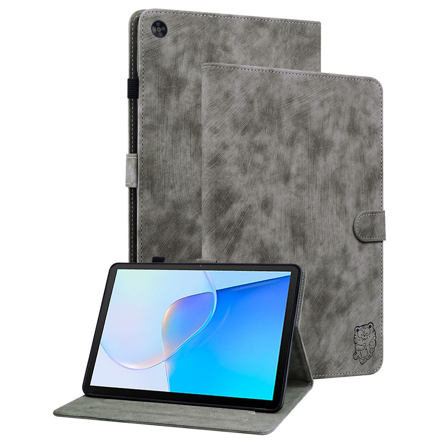 For Huawei MatePad SE 10.4 inch Imprinted Cute Tiger Pattern PU Leather Stand Case Card Holder Design Flip Tablet Cover