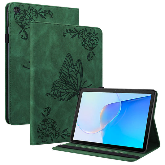 For Huawei MatePad SE 10.4 inch Flip Cover, Butterfly Flower Imprinted PU Leather Card Holder Stand Tablet Case with Pencil Holder