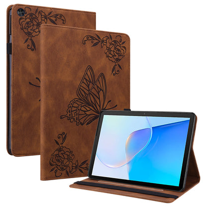 For Huawei MatePad SE 10.4 inch Flip Cover, Butterfly Flower Imprinted PU Leather Card Holder Stand Tablet Case with Pencil Holder