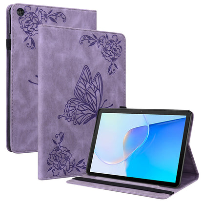 For Huawei MatePad SE 10.4 inch Flip Cover, Butterfly Flower Imprinted PU Leather Card Holder Stand Tablet Case with Pencil Holder