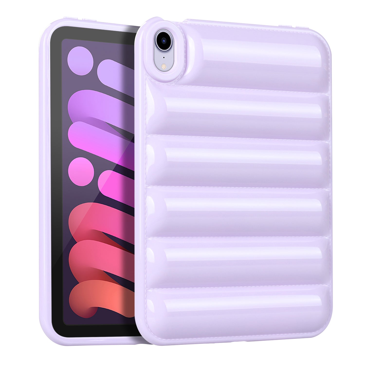 For iPad mini (2021) Candy Color Down Jacket Shockproof Back Case Soft TPU Tablet Cover
