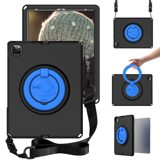 For iPad Pro 12.9 (2022) / (2021) / (2020) / (2018) Hard EVA Case with Shoulder Strap, Screen Film, Tablet Cover