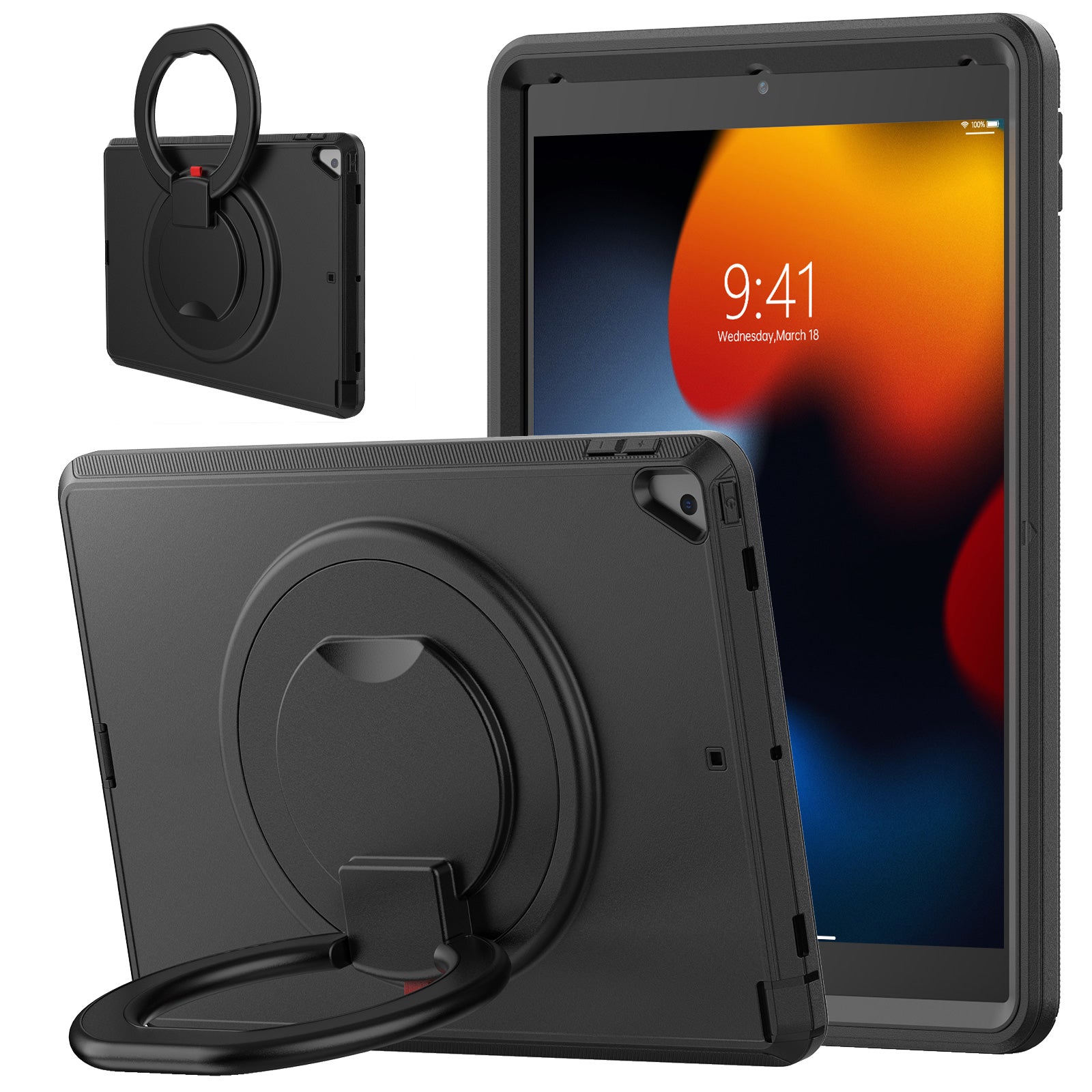 For iPad 10.2 (2021) / (2020) / (2019) Case PC + TPU Handle Grip Kickstand Tablet Protective Cover