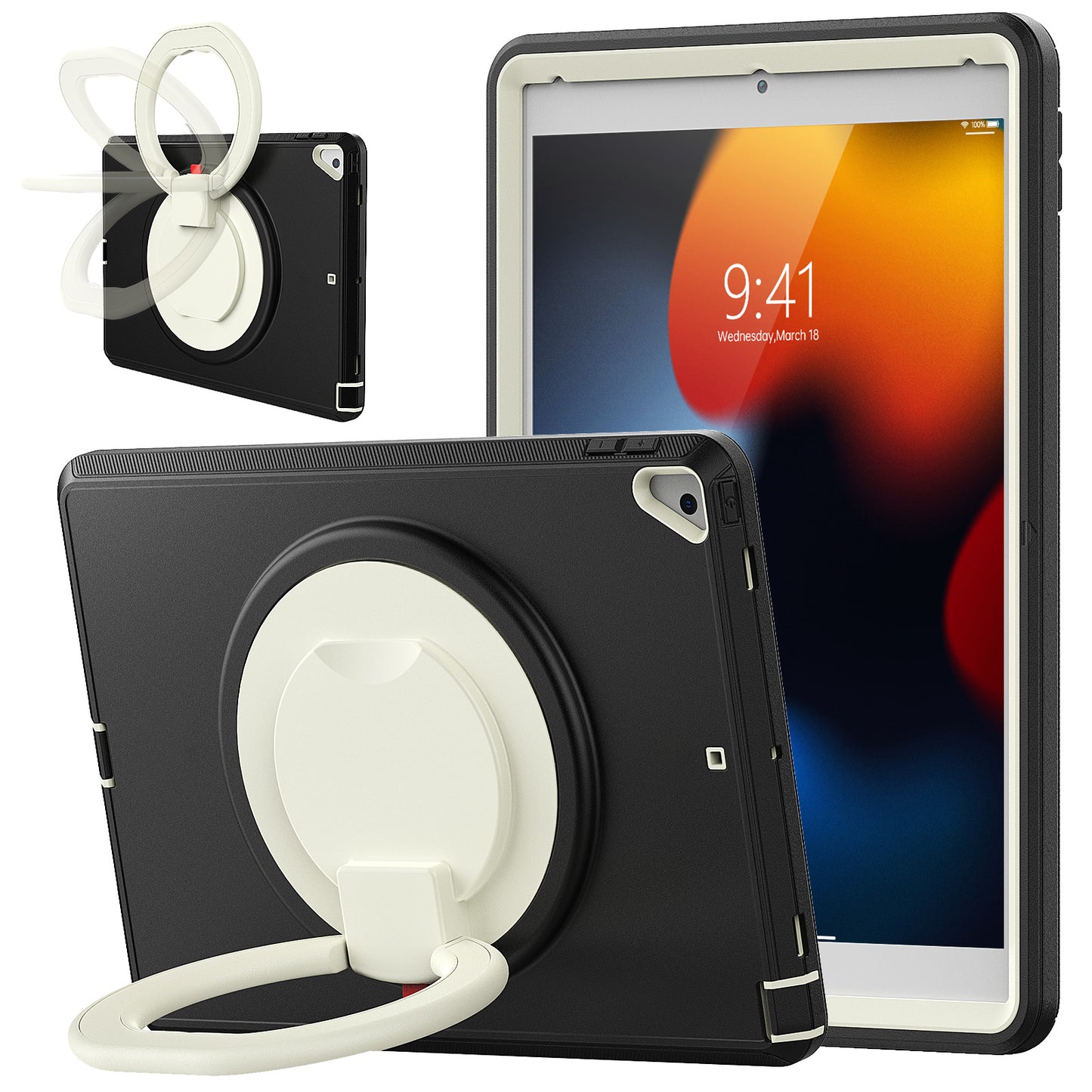 For iPad 10.2 (2021) / (2020) / (2019) Case PC + TPU Handle Grip Kickstand Tablet Protective Cover