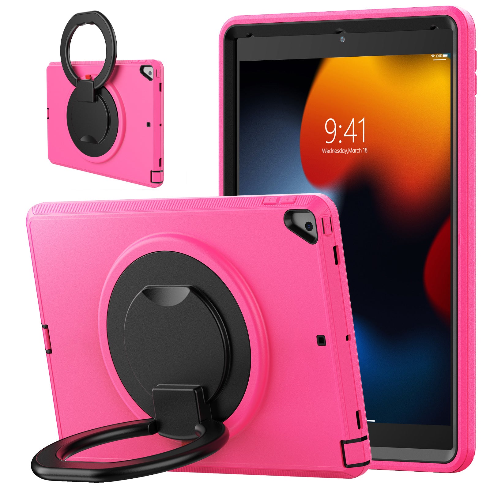 For iPad 10.2 (2021) / (2020) / (2019) Case PC + TPU Handle Grip Kickstand Tablet Protective Cover