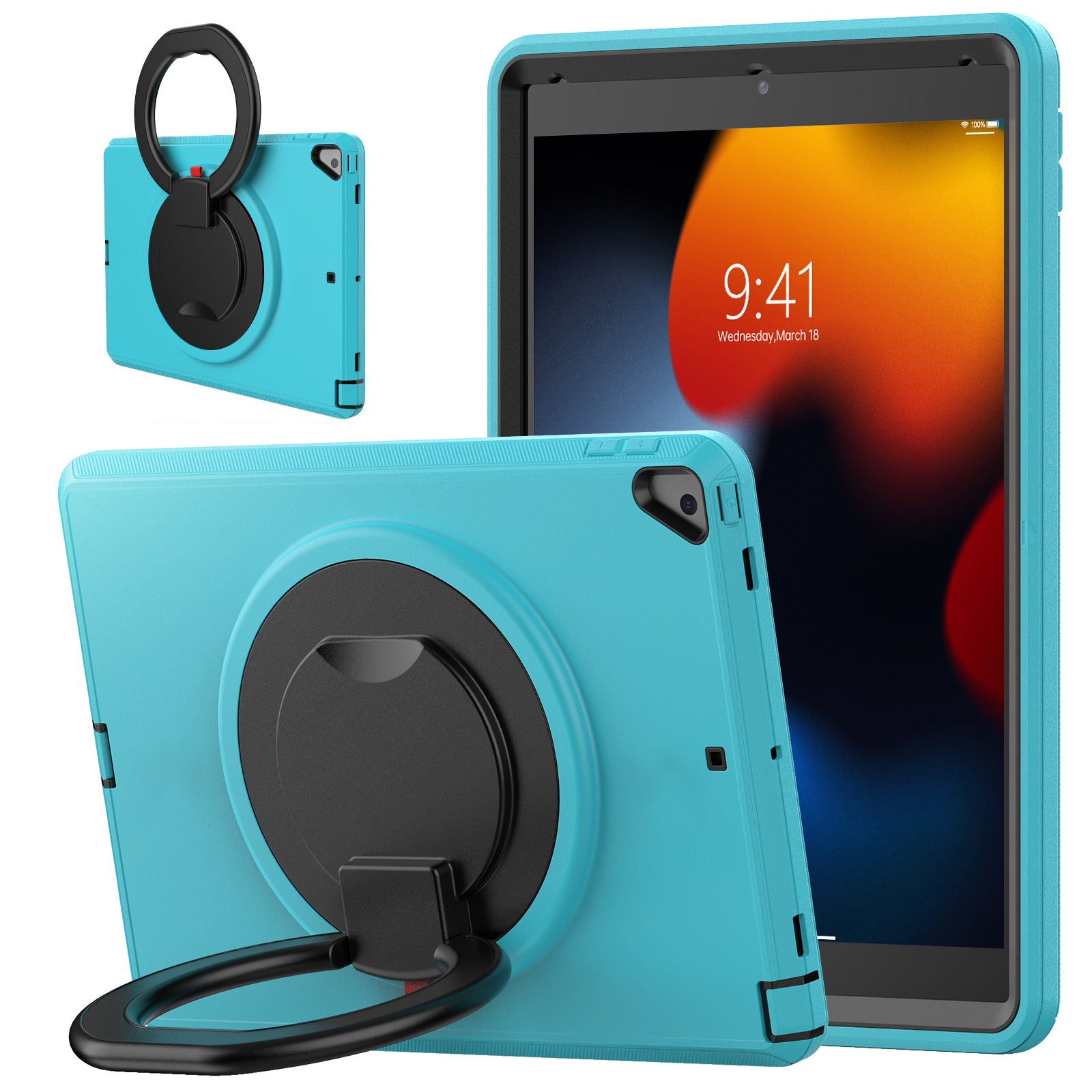 For iPad 10.2 (2021) / (2020) / (2019) Case PC + TPU Handle Grip Kickstand Tablet Protective Cover