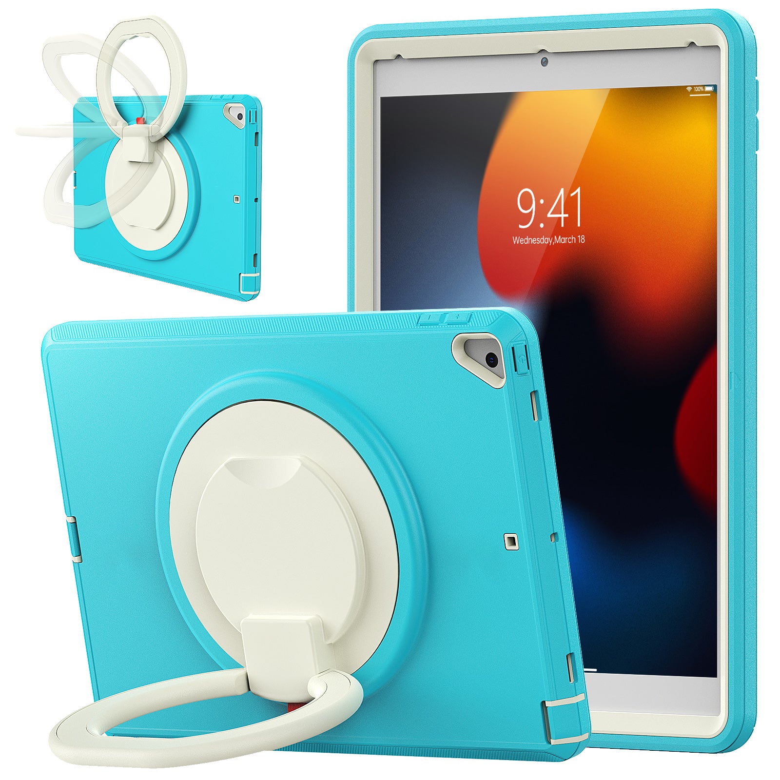 For iPad 10.2 (2021) / (2020) / (2019) Case PC + TPU Handle Grip Kickstand Tablet Protective Cover