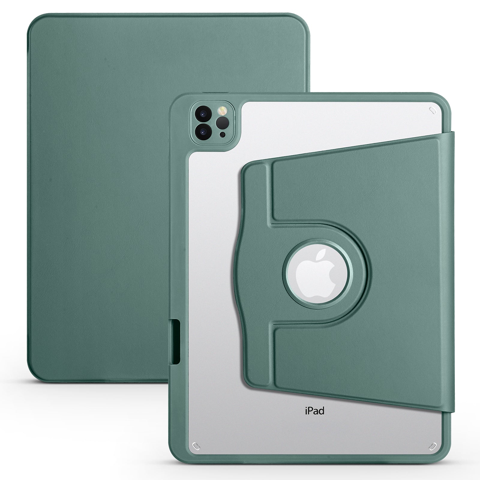 For iPad Pro 11 (2020) / (2021) / (2022) / iPad Air (2020) / (2022) Rotary Kickstand Tablet Case PU Leather + Acrylic Protective Cover
