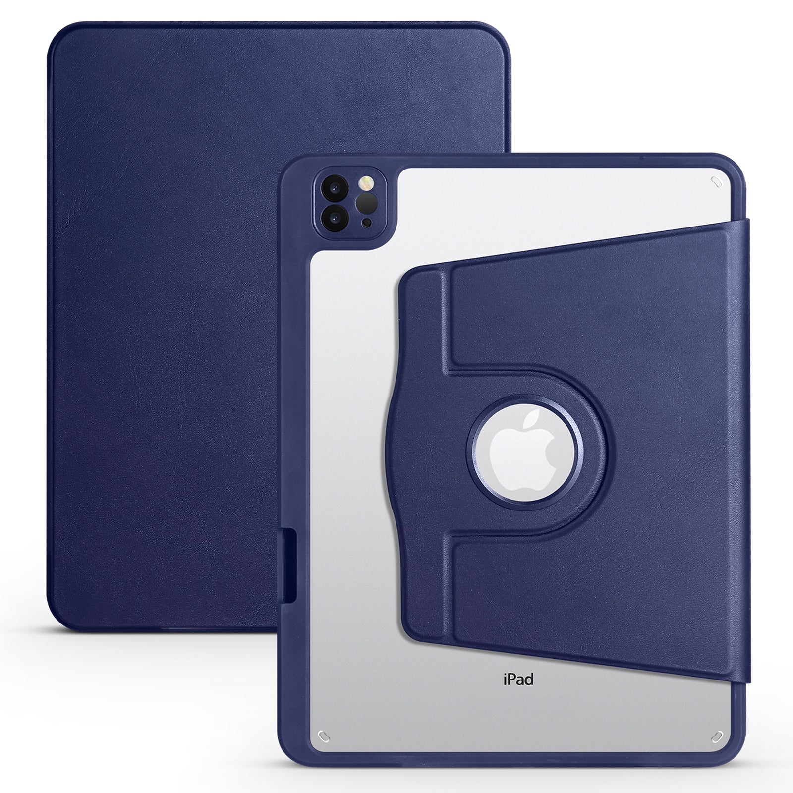 For iPad Pro 11 (2020) / (2021) / (2022) / iPad Air (2020) / (2022) Rotary Kickstand Tablet Case PU Leather + Acrylic Protective Cover