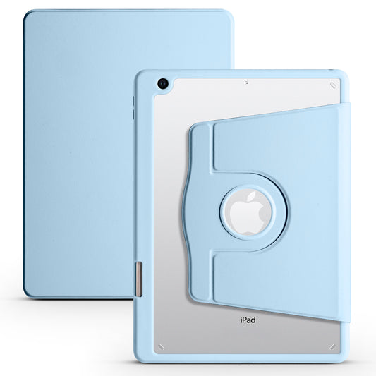For iPad 10.2 (2021) / (2020) / (2019) Smart Tablet Case PU Leather + Acrylic Rotary Kickstand Cover