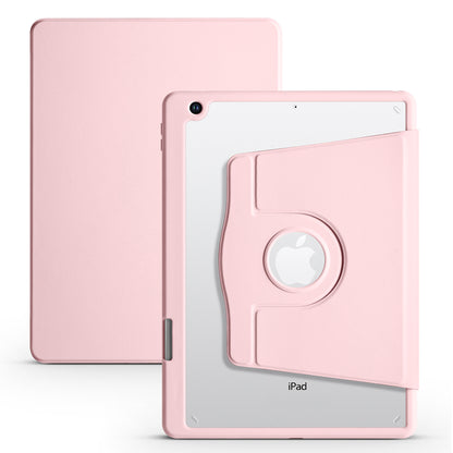 For iPad 10.2 (2021) / (2020) / (2019) Smart Tablet Case PU Leather + Acrylic Rotary Kickstand Cover