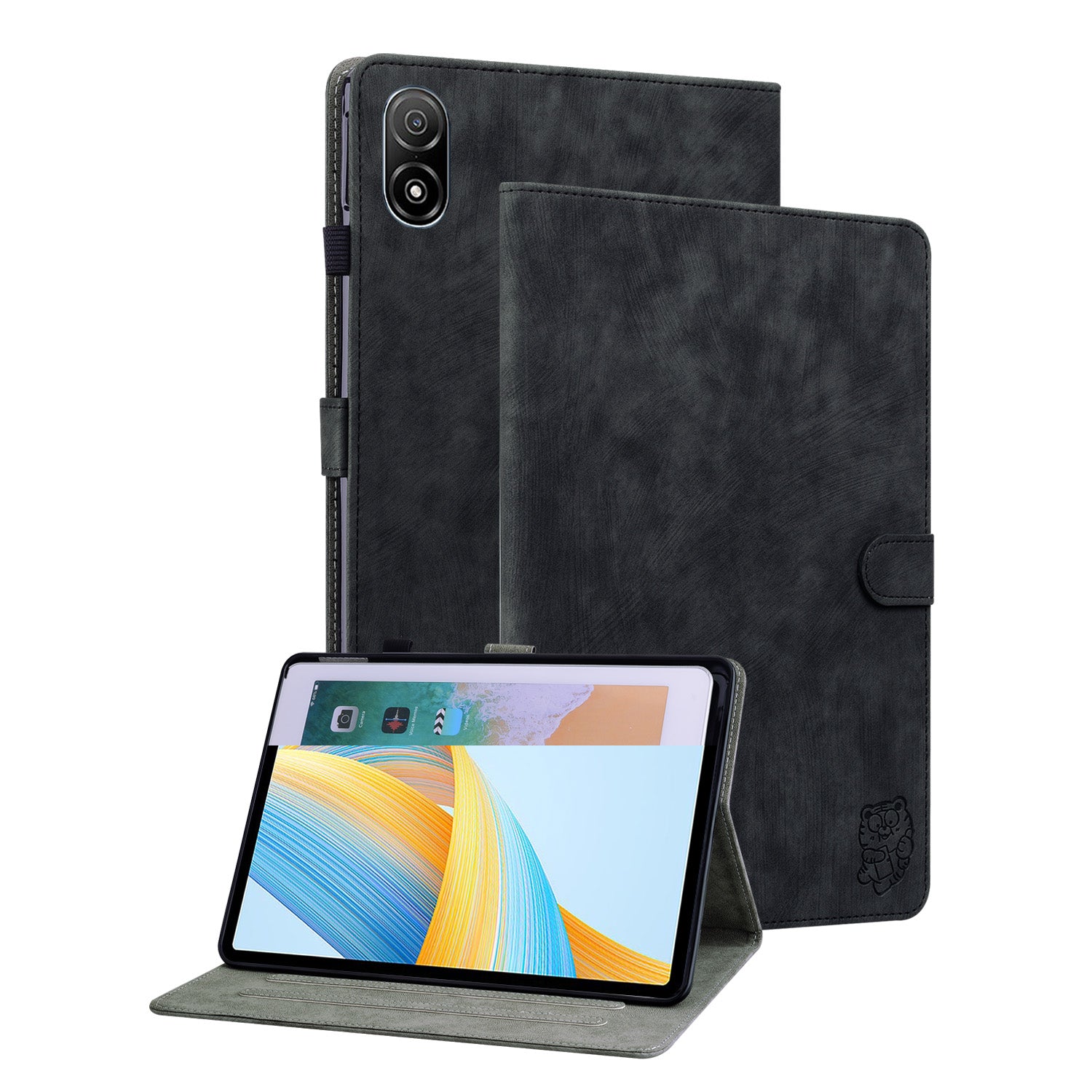 For Honor Pad V8 Pro Tablet Case PU Leather Tiger Pattern Stand Folio Protective Cover with Card Holder
