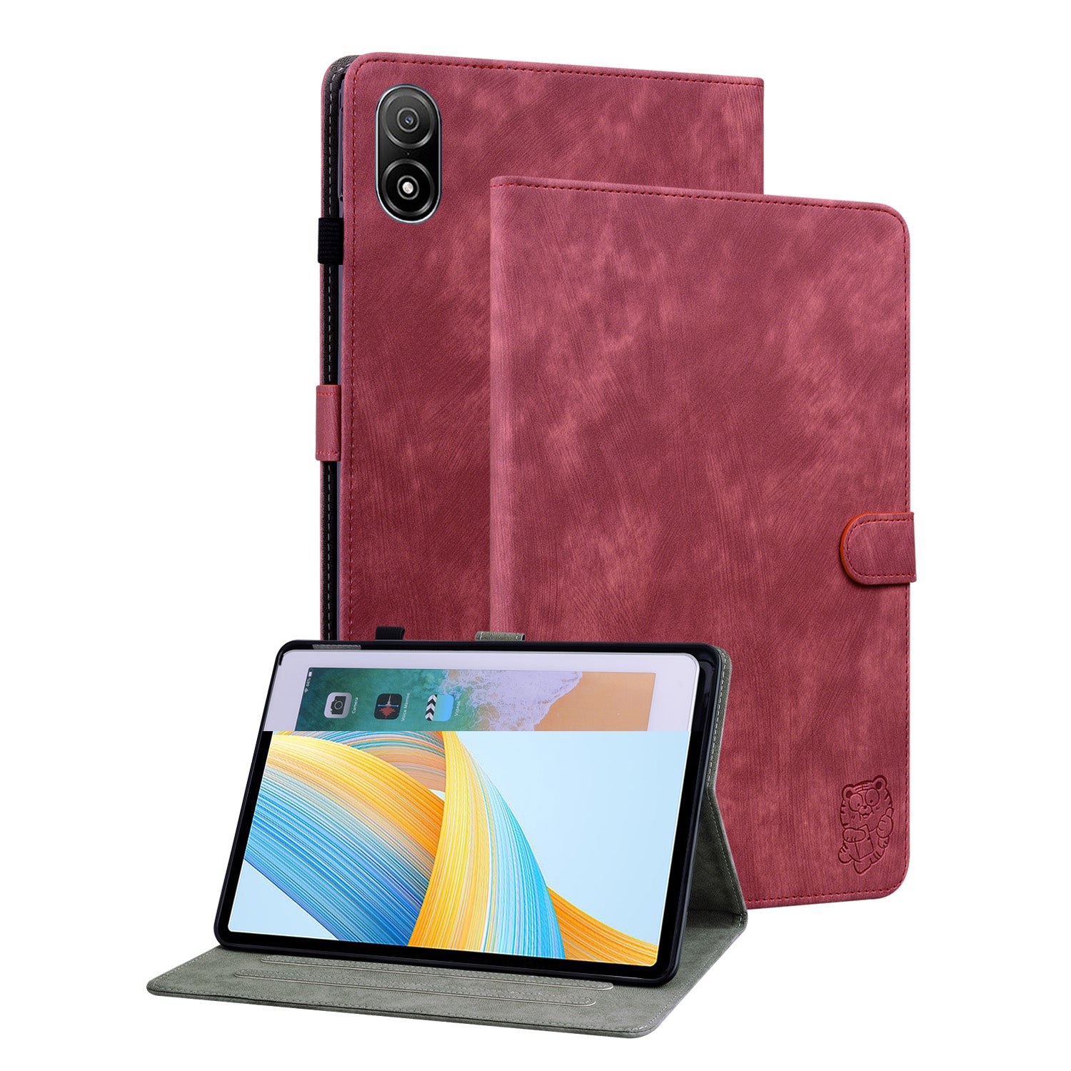 For Honor Pad V8 Pro Tablet Case PU Leather Tiger Pattern Stand Folio Protective Cover with Card Holder