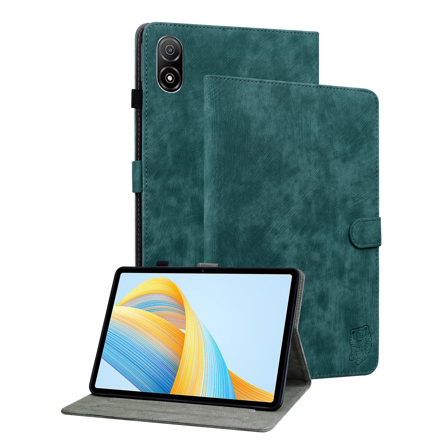 For Honor Pad V8 Pro Tablet Case PU Leather Tiger Pattern Stand Folio Protective Cover with Card Holder