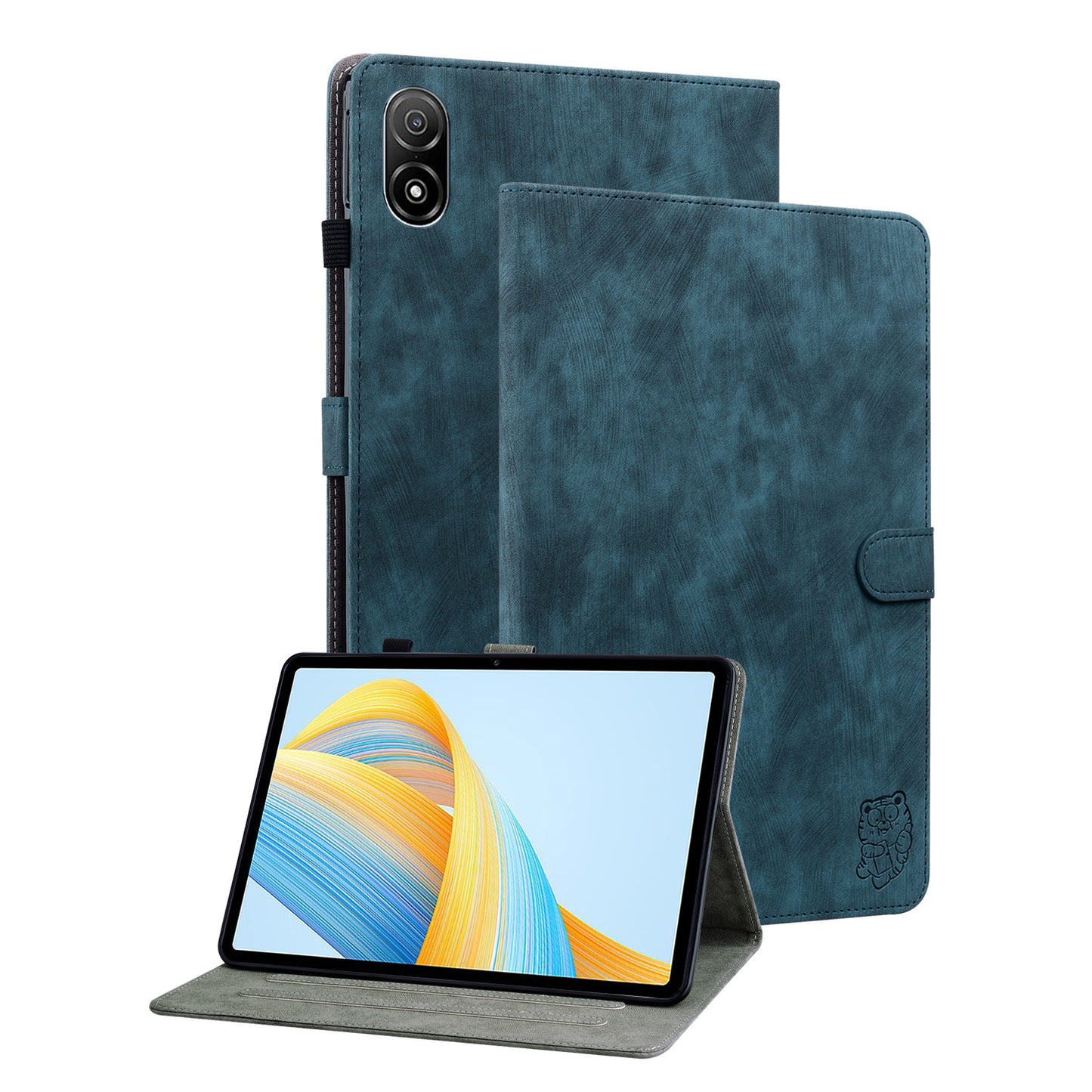 For Honor Pad V8 Pro Tablet Case PU Leather Tiger Pattern Stand Folio Protective Cover with Card Holder