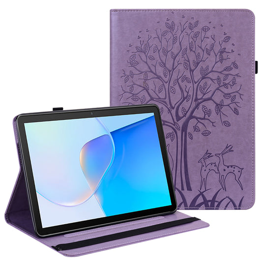 For Huawei MatePad SE 10.4-inch Shockproof Case Tree Deer Imprinted Stand Leather Cover with Card Slots