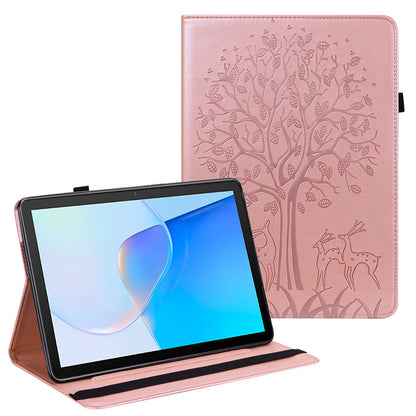 For Huawei MatePad SE 10.4-inch Shockproof Case Tree Deer Imprinted Stand Leather Cover with Card Slots