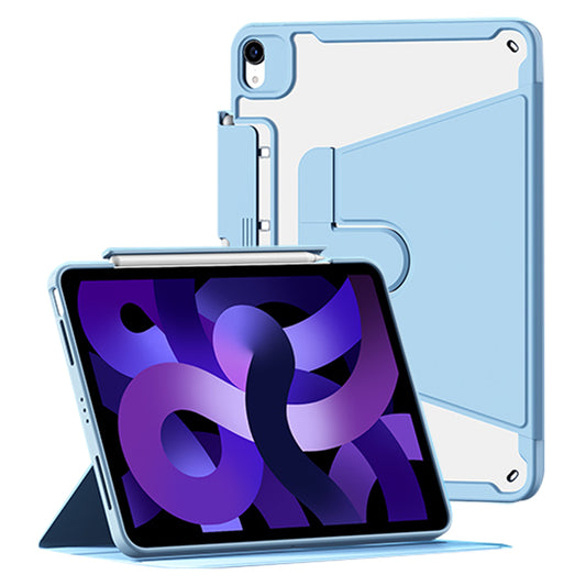 For iPad 10.9 (2022) Drawer Pen Slot Design Tablet PU Leather +Acrylic Stand Cover Detachable Anti-drop Case