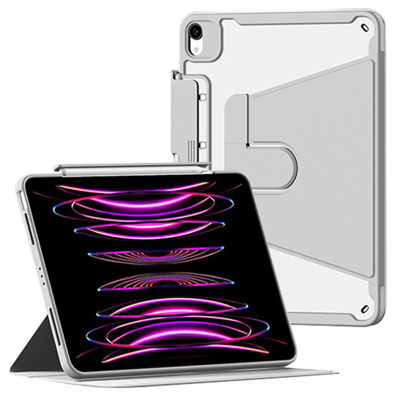 For iPad 10.9 (2022) Drawer Pen Slot Design Tablet PU Leather +Acrylic Stand Cover Detachable Anti-drop Case