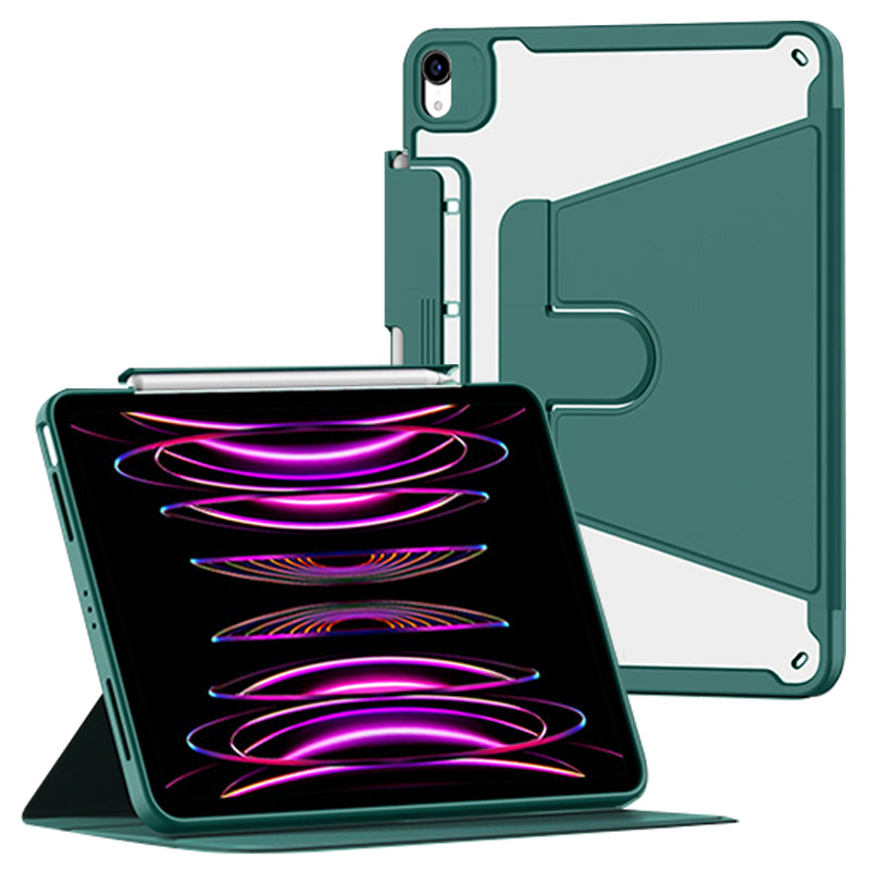 For iPad 10.9 (2022) Drawer Pen Slot Design Tablet PU Leather +Acrylic Stand Cover Detachable Anti-drop Case