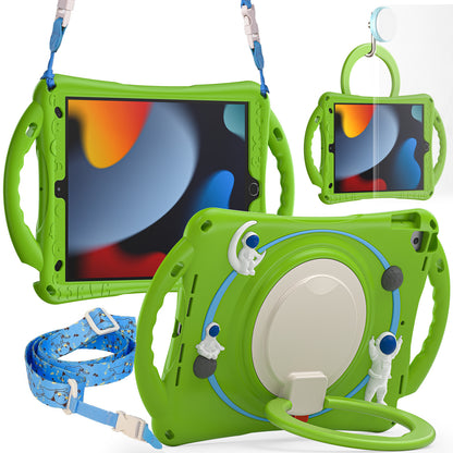 For iPad 10.2 (2021) / (2020) / (2019) / Air 10.5 inch (2019) / Pro 10.5-inch (2017) Tablet Case Astronaut Style-B PC Silicone Kickstand Cover