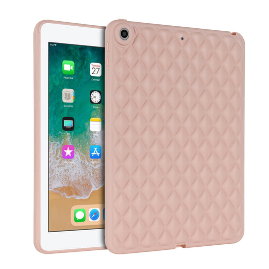 For iPad 9.7-inch (2017) / (2018) Back Cover Soft TPU Rhombus Pattern Tablet Case