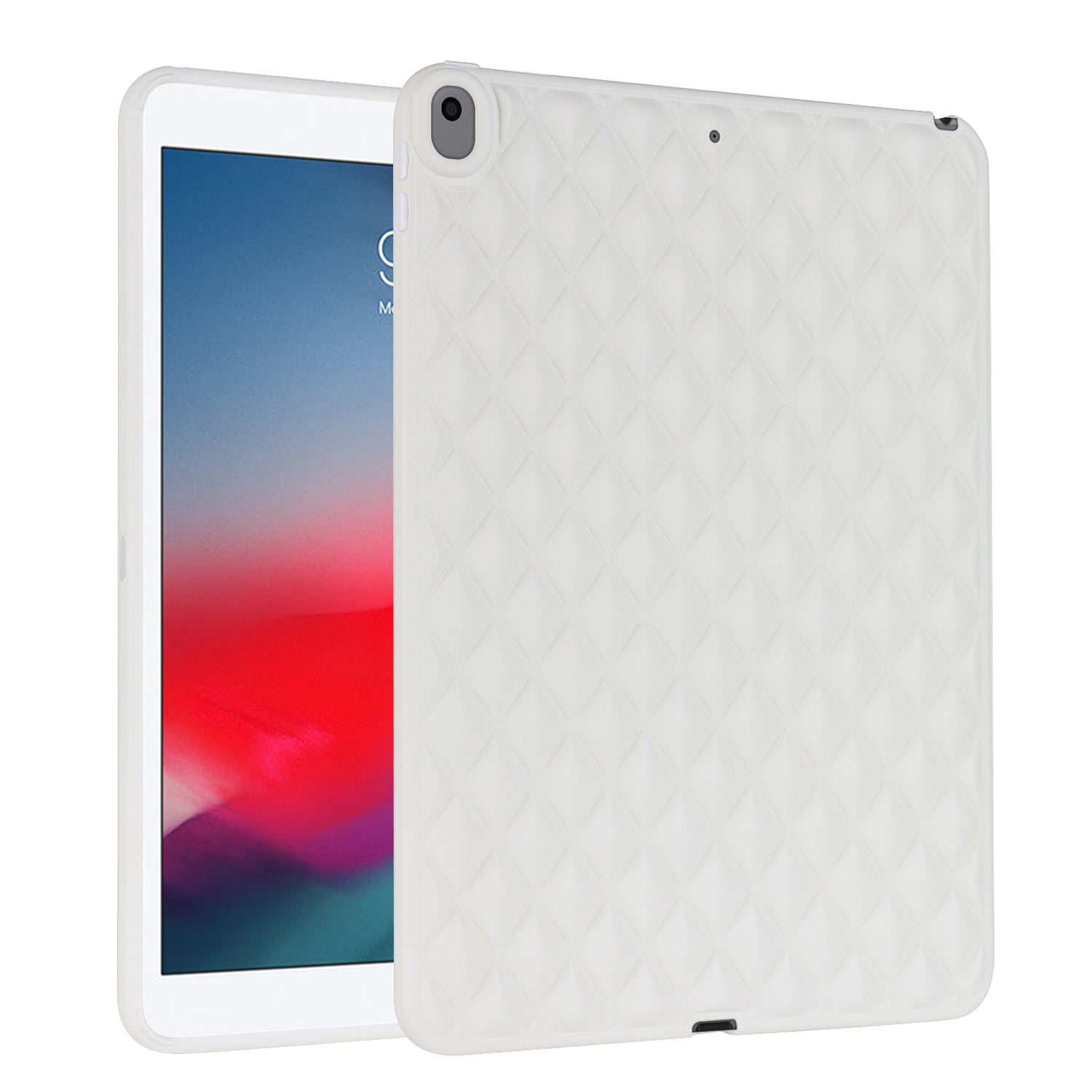 For iPad Air 10.5 inch (2019) Slim Tablet Cover Rhombus Pattern Soft TPU Shockproof Back Case