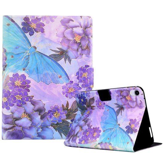 For iPad mini (2021) Pattern Printed Leather Folio Flip Cover Shockproof Tablet Case with Card Slots