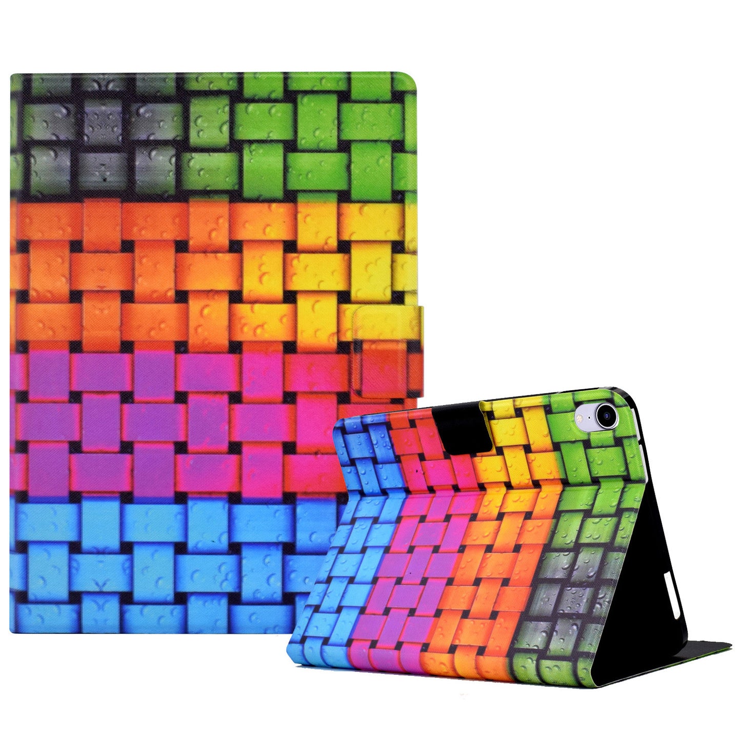 For iPad mini (2021) Pattern Printed Leather Folio Flip Cover Shockproof Tablet Case with Card Slots