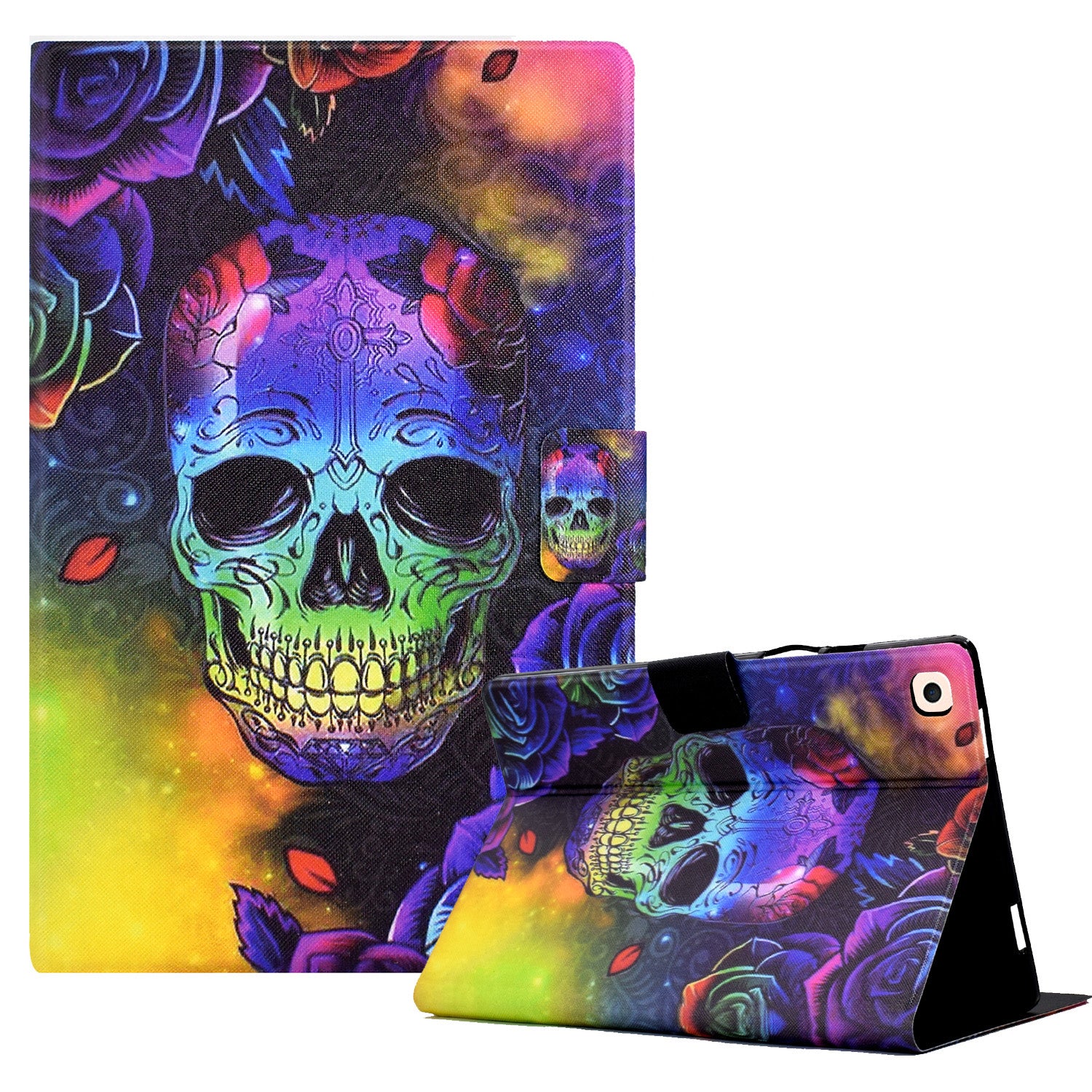 For iPad 10.2 (2019) / (2020) / iPad Air 10.5 inch (2019) Leather Flip Cover Pattern Printed Tablet Case with Card Slots