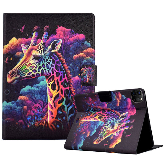 For iPad Pro 11 (2020) / (2021) / (2022) / iPad Air (2020) / (2022) PU Leather Cover Pattern Printed Tablet Case with Card Slot