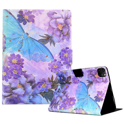 For iPad Pro 11 (2020) / (2021) / (2022) / iPad Air (2020) / (2022) PU Leather Cover Pattern Printed Tablet Case with Card Slot