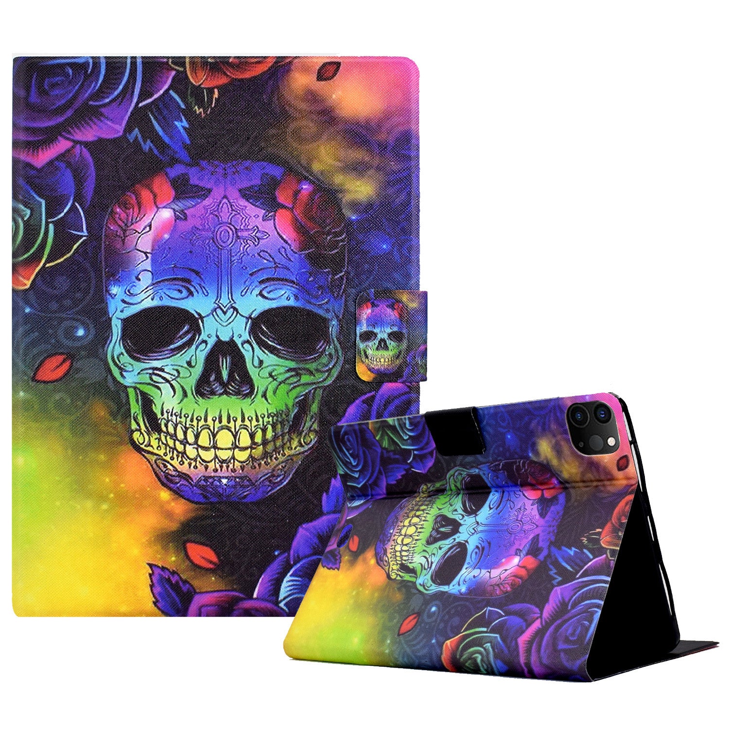 For iPad Pro 11 (2020) / (2021) / (2022) / iPad Air (2020) / (2022) PU Leather Cover Pattern Printed Tablet Case with Card Slot