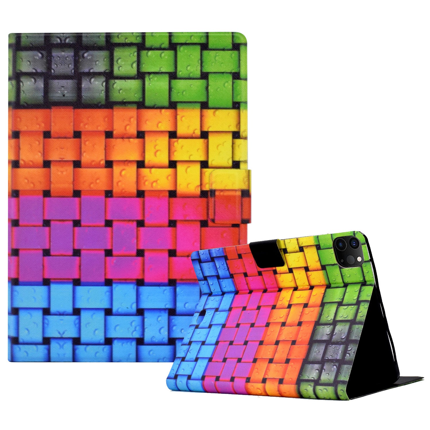 For iPad Pro 11 (2020) / (2021) / (2022) / iPad Air (2020) / (2022) PU Leather Cover Pattern Printed Tablet Case with Card Slot
