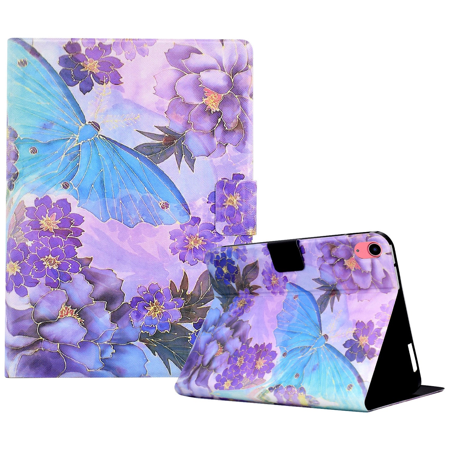 For iPad 10.9 (2022) Shockproof Case Pattern Printed Leather Flip Cover Anti-Drop Tablet Case