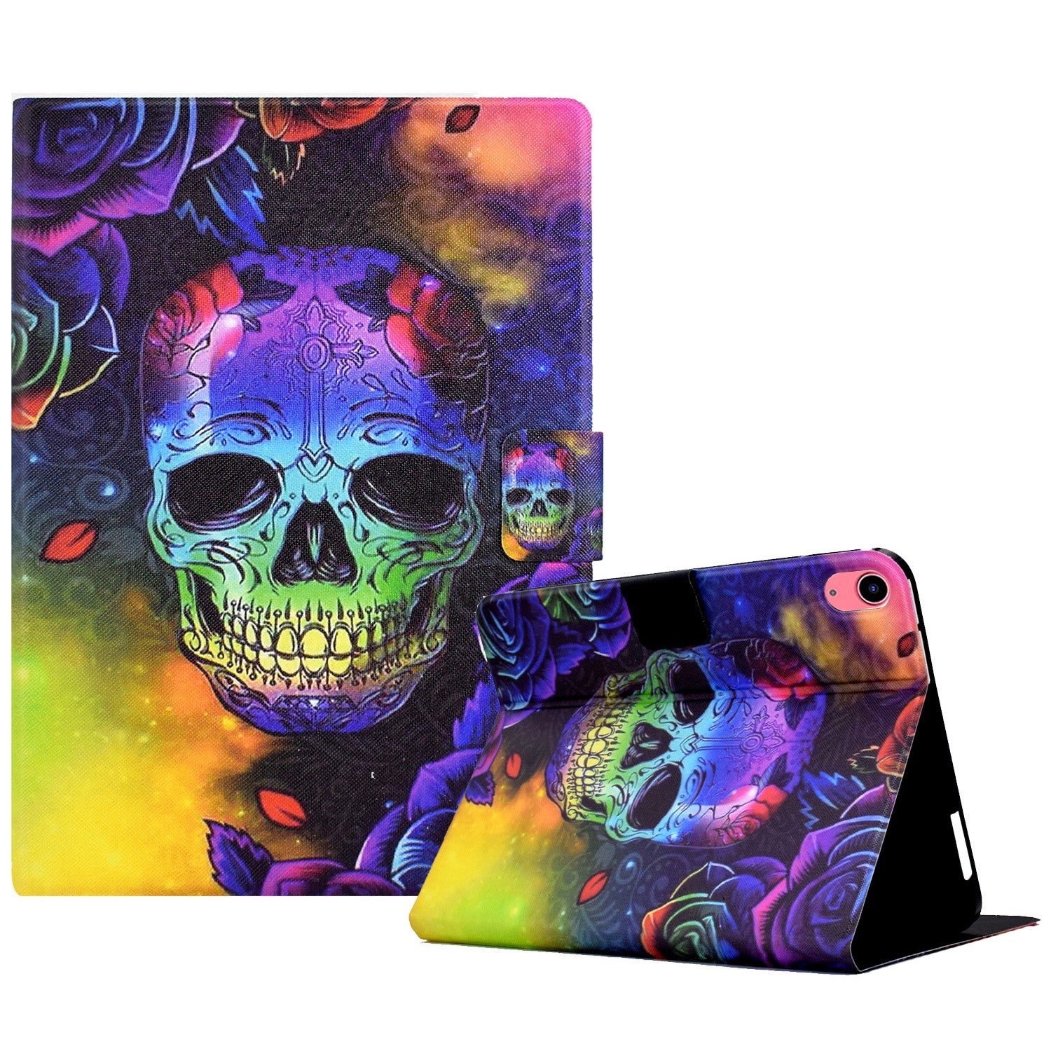 For iPad 10.9 (2022) Shockproof Case Pattern Printed Leather Flip Cover Anti-Drop Tablet Case