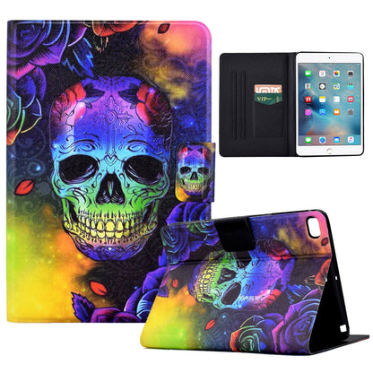 For iPad mini (2019) 7.9 inch / mini 4 / 3 / 2 / iPad mini Tablet Leather Case Pattern Printing Card Holder Stand Cover