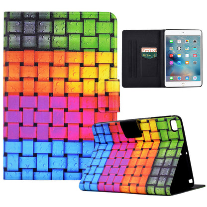 For iPad mini (2019) 7.9 inch / mini 4 / 3 / 2 / iPad mini Tablet Leather Case Pattern Printing Card Holder Stand Cover