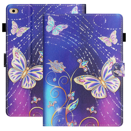 For iPad Mini / Mini 2 / 3 / 4 / 5 Shockproof Case Pattern Printing PU Leather Flip Cover with Card Slots, Pencil Holder