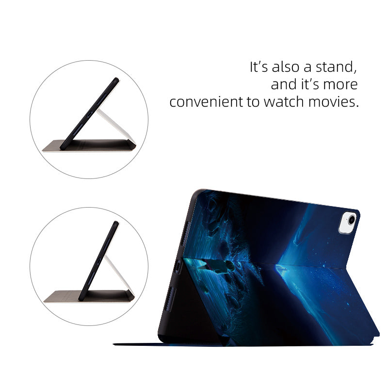 For iPad Pro 11-inch (2018) / (2020) / (2021) / (2022) PU Leather Case Anti-Drop Pattern Printing Tablet Cover with Stand